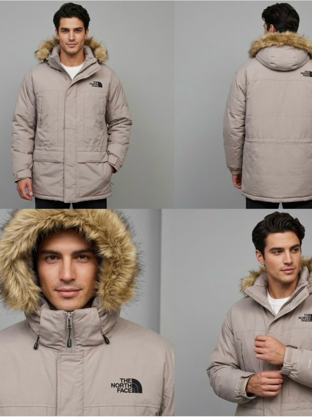 The North Face Men’s Beige Parka Jacket with Faux-Fur Hood - Picture 11 of 11